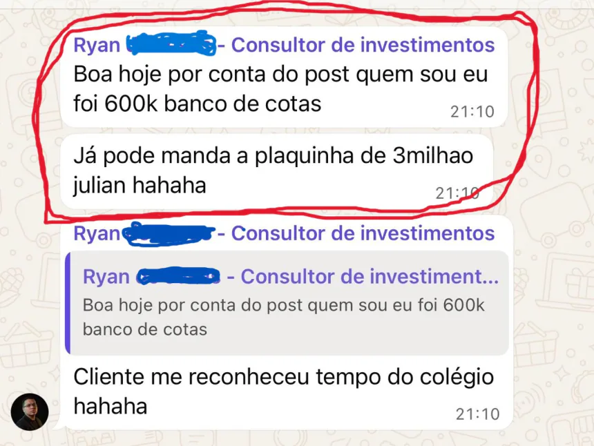 Ryan: por conta do post quem sou eu foi 600k, banco de cotas